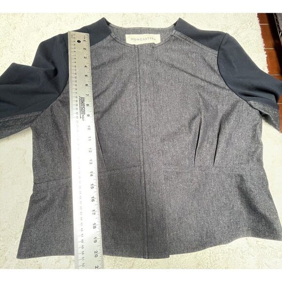 Doncaster Women's 14 Semi-Casual Navy Crew Neck Long Sleeve Full Zip Top Jacket - Picture 9 of 10